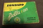 Zündapp Bella R203 1957 scooter instructie boekje Roller, Motoren, Ophalen of Verzenden, Overige merken