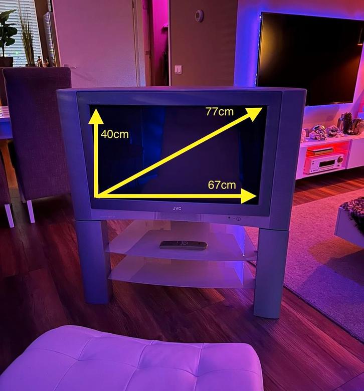 Gratis JVC breedbeeld TV + TV meubel + Subwoofer, Audio, Tv en Foto, Televisies, Gebruikt, 100 cm of meer, Overige merken, 100 Hz