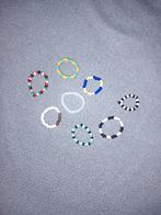 Kleurrijke kralen ringen set, Sieraden, Tassen en Uiterlijk, Ringen, 18 tot 19, Kunststof, Overige kleuren, Nieuw