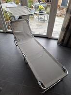 Jysk inklapbaar ligbed van aluminium en textileen, Tuin en Terras, Ophalen, Zo goed als nieuw, Aluminium, Verstelbaar