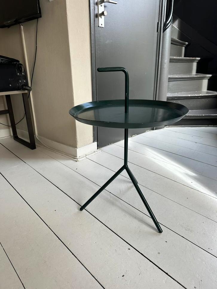IKEA bijzettafel – donkergroen (model Gladom-stijl), Huis en Inrichting, Tafels | Bijzettafels, Zo goed als nieuw, Rond, 45 tot 60 cm