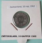 Zwitserland, munt 10 rappen 1962, Ophalen of Verzenden, Losse munt, Overige landen