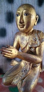 Monnik. Azië. Houtsnijwerk. Verguld. 26 cm * Zie tekst., Antiek en Kunst, Ophalen