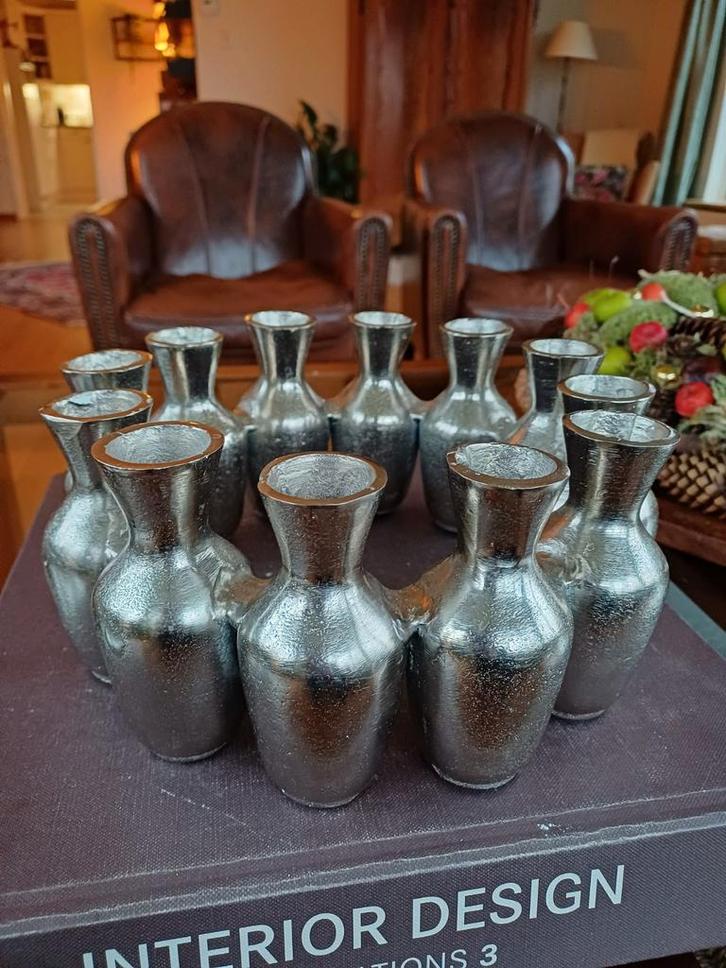 Riviera Maison Vaasjes krans zilverkleurige kerst ring, Antiek en Kunst, Curiosa en Brocante, Ophalen of Verzenden