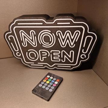NOW OPEN multicollor rgb mancave , bar , kroeg wand lamp beschikbaar voor biedingen
