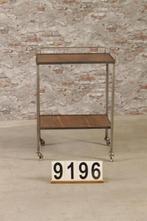Industriële bijzettafel op wielen nr9196, Nieuw, Rechthoekig, Hout, 55 tot 75 cm