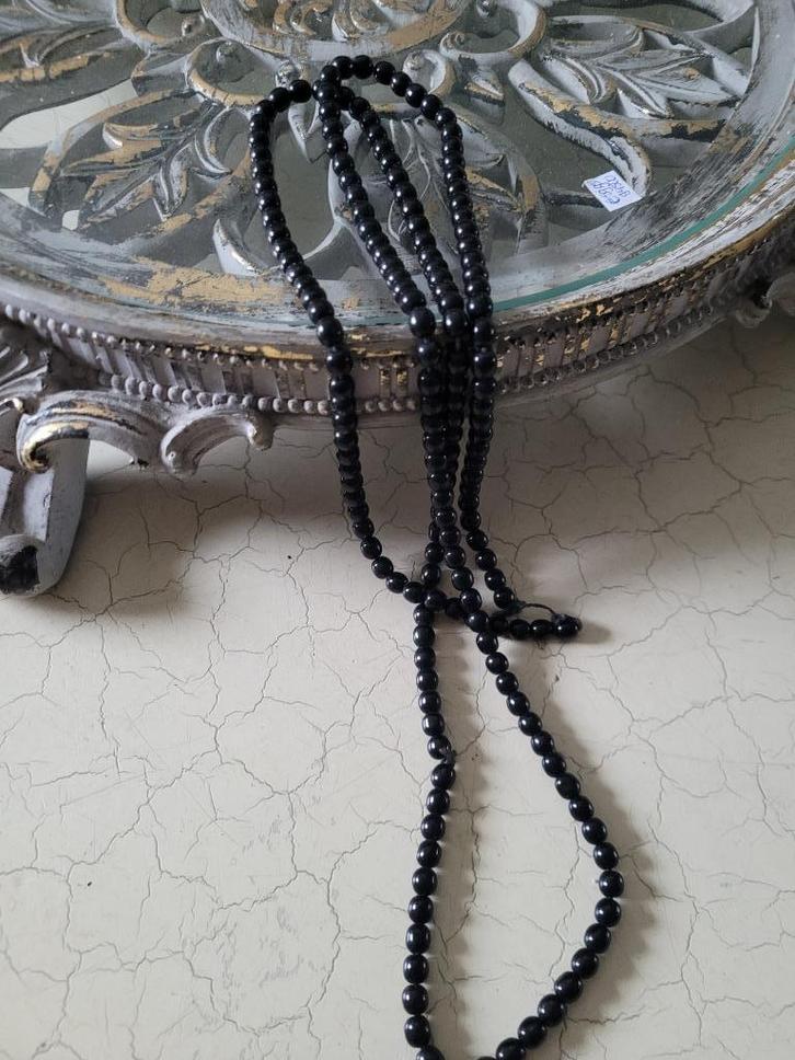 Oude ketting met glazen kralen foto 1 en 2, Antiek en Kunst, Curiosa en Brocante, Ophalen of Verzenden