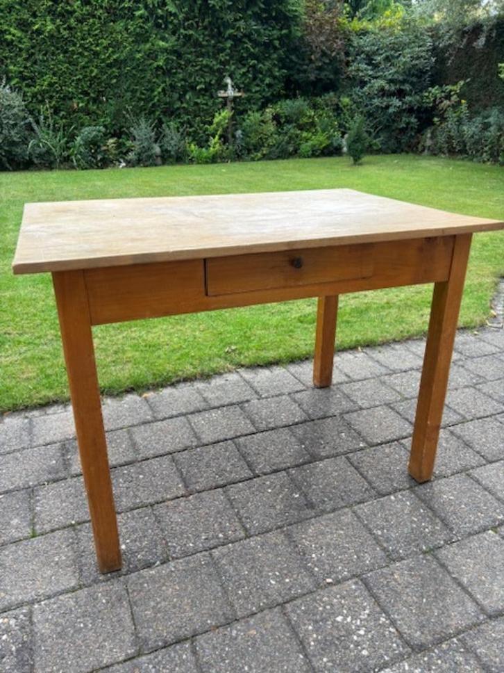 Houten (keuken)tafel jaren 50, Huis en Inrichting, Tafels | Eettafels, Gebruikt, 50 tot 100 cm, 100 tot 150 cm, Vier personen