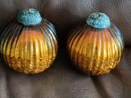 Oude goud/brons geribbelde heksenballen, Diversen, Kerst, Ophalen, Zo goed als nieuw
