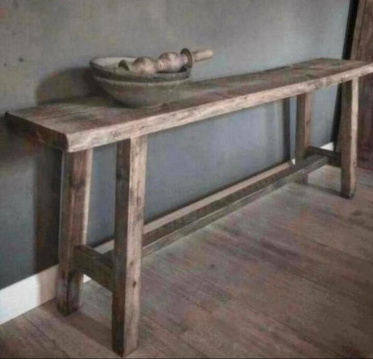 ~Stoer Sober Landelijk Houten Bankje~, Huis en Inrichting, Woonaccessoires | Overige, Zo goed als nieuw, Ophalen of Verzenden