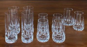 Kristallen longdrinks én sapglazen beschikbaar voor biedingen