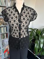 Vintage blousje zwart kant.  Mt S, Ophalen of Verzenden, Nieuw, Zwart
