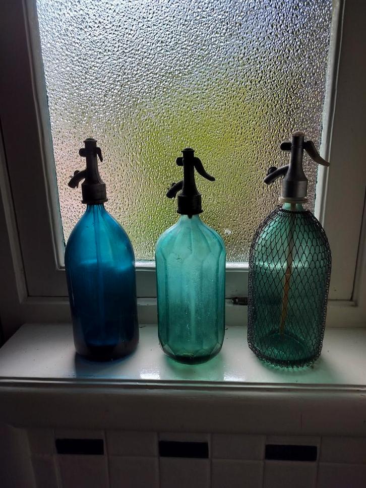 Soda/spuitflessen - Set van 3, Antiek en Kunst, Antiek | Glas en Kristal, Ophalen