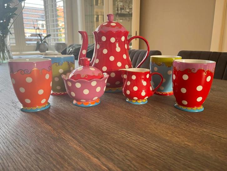 Douwe Egberts Oilily Theeservies - Compleet!, Huis en Inrichting, Keuken | Servies, Gebruikt, Compleet servies, Overige stijlen