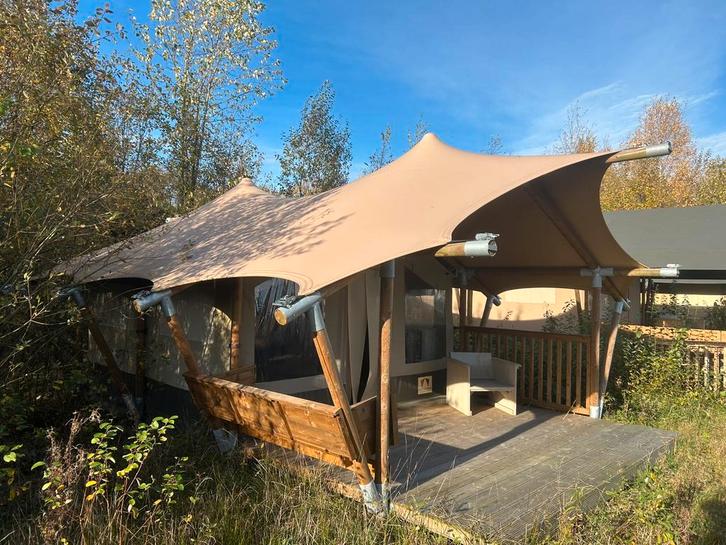 Safaritent + stretchdak  + vloer, Demo model |AANBIEDING|, Caravans en Kamperen, Tenten, Zo goed als nieuw, Ophalen of Verzenden