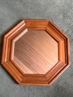 Eikenhouten Spiegel - Achthoekig, Minder dan 50 cm, Gebruikt, Ophalen of Verzenden, Minder dan 100 cm