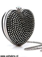 zwart hart vormig bruidstasje/avond tasje., HT Trade Service GmbH & Co. KG, Verzenden, Zwart, Eversburger Strasse 32 , 49090 Osnabrück, Duitsland