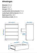 Malm ladekasten, Huis en Inrichting, Kasten | Ladekasten, Ophalen, Overige materialen, 100 tot 150 cm, 50 tot 100 cm