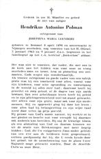 Polman Hendrikus 1898 Bemmel 1963 Nijmegen, Ophalen of Verzenden, Bidprentje