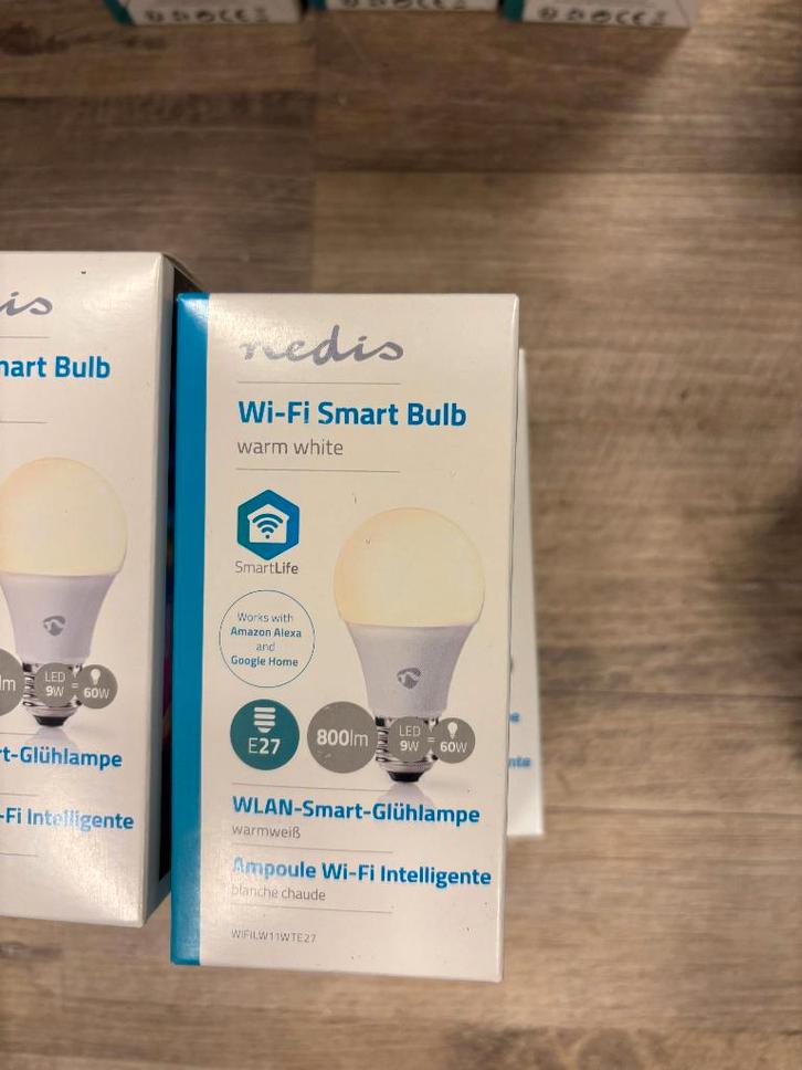 4x Nedis Wifilw11Wte27 Wifi Smart Led Bulb Warm White E27, Huis en Inrichting, Lampen | Losse lampen, Nieuw, Led-lamp, Minder dan 30 watt