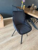 DIRECT OPHALEN 6x By-Boo Stoel Beau Velvet Zwart Draaibaar, Huis en Inrichting, Stoelen, Ophalen, Zwart, Zo goed als nieuw, Metaal