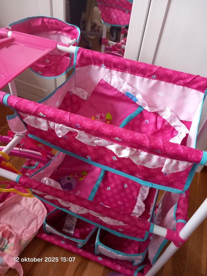 Poppenbedje, wipstoel en draagzak, Kinderen en Baby's, Speelgoed | Poppen, Gebruikt, Overige typen, Ophalen