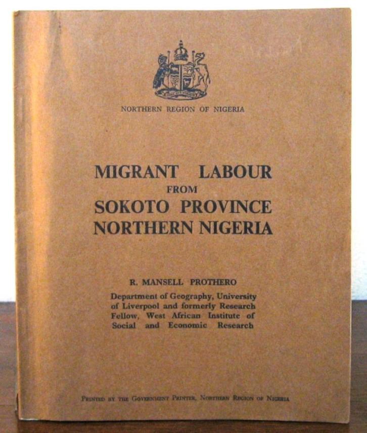 Migrant Labour from Sokoto Province Northern Nigeria 1958, Antiek en Kunst, Antiek | Boeken en Bijbels, Ophalen of Verzenden