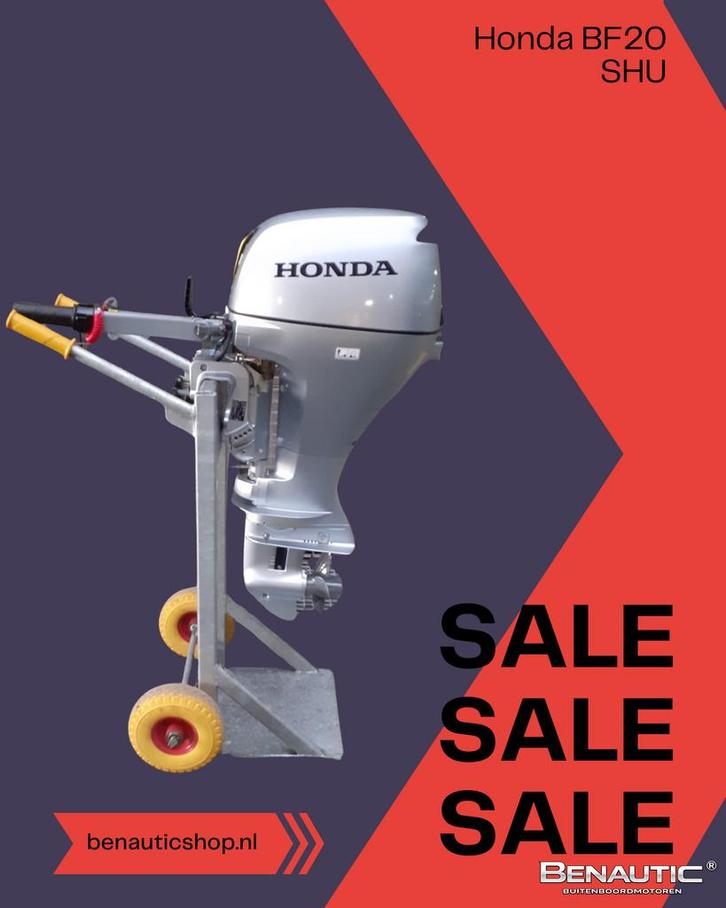 Direct leverbaar! Nieuwe Honda 20pk kortstaart BF20 SHU, Watersport en Boten, Buiten- en Binnenboordmotoren, Nieuw