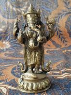 Mooi zwaar oud Ganesha beeldje uit India van brons 13 cm.