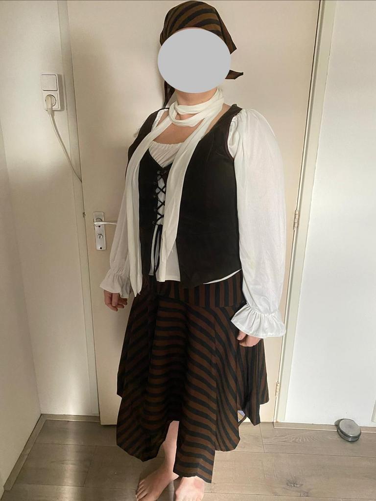 Leuk piraten dames carnavalspak mt 44, Ophalen of Verzenden, Gedragen, Maat 42/44 (L), Carnaval