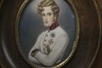 Prachtig Frans miniatuur portret van knappe jongeling., Antiek en Kunst, Ophalen of Verzenden