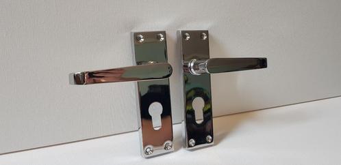Deurklinken, gepolijst. Chroom. Nieuwe set van 6 stuks, Doe-het-zelf en Verbouw, Hang- en Sluitwerk, Nieuw, Klink of Kruk, Chroom