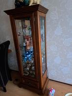 Vitrinekast met glazen plankjes  (zonder inhoud ), Huis en Inrichting, Kasten | Vitrinekasten, Ophalen, Eikenhout, 50 tot 100 cm