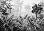 Botanisch behang Jungle Zwart-Wit, Trendy behang, Jungle, Verzenden, Wit, Jungle behang, trendy, botanisch,