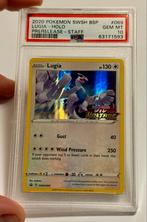 [PSA 10] Lugia Holo Prerelease Staff, Foil, Ophalen of Verzenden, Nieuw, Losse kaart