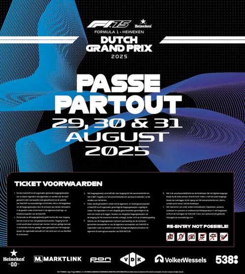 2 x weekend ticket tribune F1 Zandvoort, Tickets en Kaartjes, Evenementen en Festivals, Twee personen