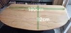 Robuuste massief eiken tafel 180x90 cm. + ovale stalen poot, Ophalen, Zo goed als nieuw