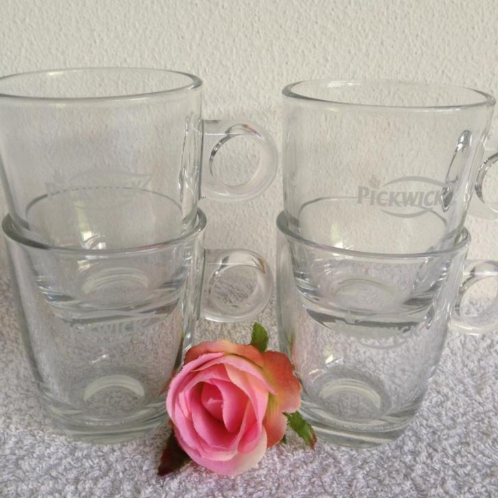 💖4 PICKWICK THEEGLAS/ Glazen van 150 ML., Huis en Inrichting, Keuken | Servies, Zo goed als nieuw, Glas of Glazen, Overige stijlen