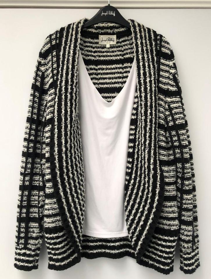 JOSEPH RIBKOFF gebreid bolero vest maat M zwart wit, Kleding | Dames, Truien en Vesten, Gedragen, Maat 38/40 (M), Zwart, Ophalen of Verzenden