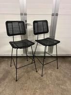 4 stuks rotanlook horeca barkrukken outdoor, kruk, bar, Ophalen, 60 tot 90 cm, Zo goed als nieuw, Metaal