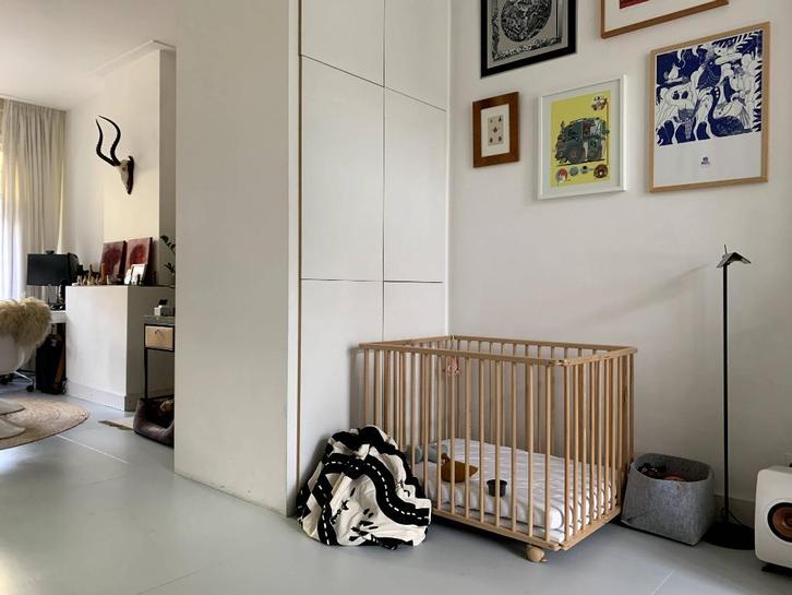 Inklapbare Babybox Petite Amelie, 100x75cm, naturel hout, Kinderen en Baby's, Boxen, Zo goed als nieuw, Rechthoekig, In hoogte verstelbaar