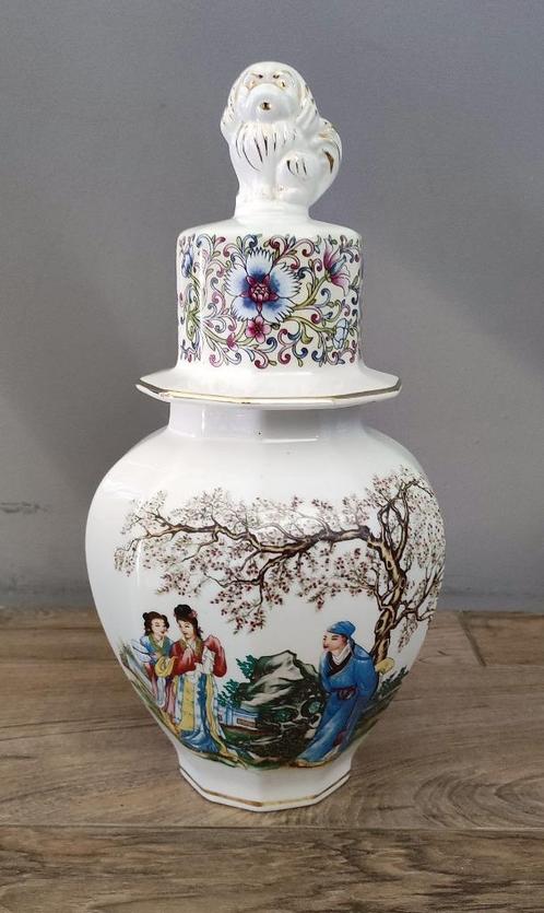 Vintage Italiaanse V. V. Carraresi Oosterse Vaas met deksel., Antiek en Kunst, Antiek | Vazen, Ophalen of Verzenden