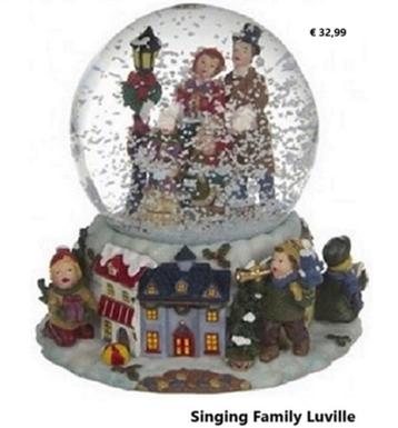 Kerstmuziekdoos Sneeuwbal Singing Family Luville beschikbaar voor biedingen