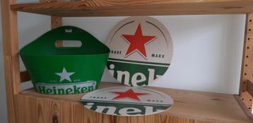 Heineken bak+bieropener en 2 bierviltjes (groot) beschikbaar voor biedingen