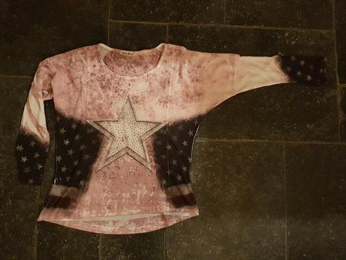 truitje lange mouwen maat L , zalmroze-zwart/wit, Kleding | Dames, Truien en Vesten, Zo goed als nieuw, Maat 42/44 (L), Roze, Ophalen of Verzenden