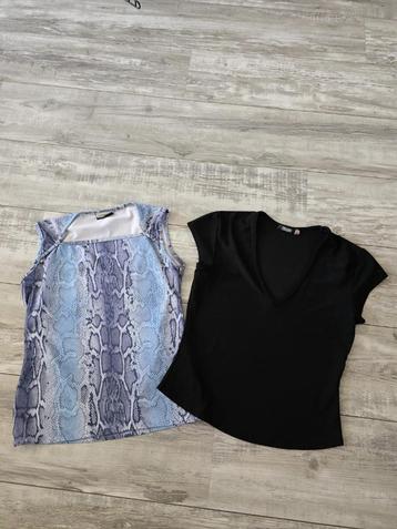 @ Twee tops: Zwart & Slangenprint - Maat S beschikbaar voor biedingen