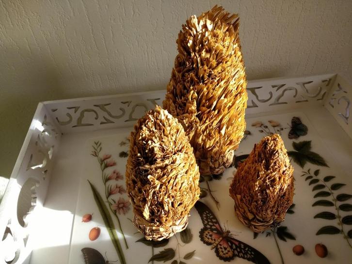 Set van 3 bomen, cipressen, 3 x boom, cipres van stro, Huis en Inrichting, Woonaccessoires | Overige, Zo goed als nieuw, Ophalen of Verzenden