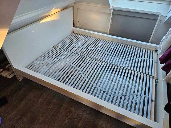 Ikea Malm Bedframe - Wit, Huis en Inrichting, Slaapkamer | Bedden, Zo goed als nieuw, Tweepersoons, 160 cm, 200 cm, Hout, Wit