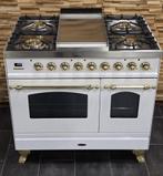 Luxe Fornuis Boretti 90cm hoogglans wit messing 300 oven, 60 cm of meer, Ophalen of Verzenden, Zo goed als nieuw, Energieklasse A of zuiniger