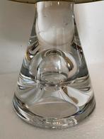 Tafellamp met massief kristallen voet , jaren 80, Minder dan 50 cm, Glas, Gebruikt, Ophalen of Verzenden